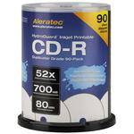 Aleratec CD-R HydroGuard Inkjet Hub Printable Recordable Disc (Spindle Pack of 90)