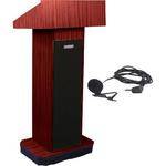 AmpliVox Sound Systems SW505 Wireless Executive Sound Column Lectern w/ Lapel Mic (Mahogany)