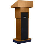 AmpliVox Sound Systems S505A Executive Adjustable Sound Column Lectern (Medium Oak)