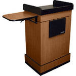 AmpliVox Sound Systems SS3230 Multimedia Computer Lectern with Sound (Medium Oak)
