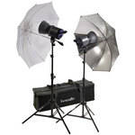Interfit Stellar X-1000 Tungsten Two-Light Umbrella Kit 