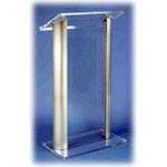 AmpliVox Sound Systems SN3080 Contemporary Acrylic and Aluminum Pulpit Lectern