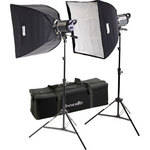 Interfit Stellar XD 300 Flash Two Monolight Twin Softbox Kit (120VAC)