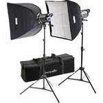 Interfit Stellar XD 600 Flash Two Monolight Twin Softbox Kit (120VAC)