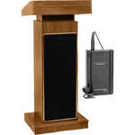 Oklahoma Sound Orator Height Adjusting #800 Sound Lectern (Walnut) w/ LWM-6