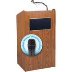 Oklahoma Sound Sound Lectern #6010 (Medium Oak)