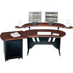 Middle Atlantic ES+S12D-DC 60" Edit Center Desk with Overbridge & 12 Space Rack (Dark Cherry)