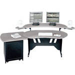 Middle Atlantic ES+S12D-PS 60" Edit Center Desk with Overbridge & 12 Space Rack (Pepperstone)