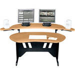 Middle Atlantic ES-HM 60" Edit Center Desk with Overbridge (Honey Maple)