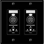 Rane RAD 1 2 Gang Wall Plate with 2 Microphone Inputs (Black)