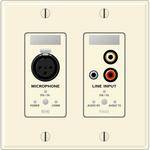 Rane RAD 2 2 Gang Wall Plate with 1 Microphone and 1 Line Input (Ivory)