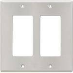 RDL CP-2S Stainless Steel Double (Side-by-Side) Cover Wall Plate (Silver)
