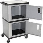 H. Wilson WT50-N Tuffy Mobile Dual Cabinet (24 x 42 x 18", Nickel/Black)