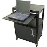 Hamilton Buhl SVCAB4226E Height-Adjustable Steel Cart with Security Cabinet and Laptop Shelf