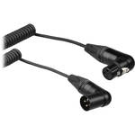 Remote Audio Coiled 3-Pin XLR Angled Male to XLR Angled Female Jumper Cable - 18"