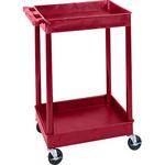 Luxor STC11 24 x 18" Two Shelf Heavy-duty Utility Cart (Red)