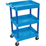 Luxor STC111 24 x 18" Three Shelf Heavy-duty Utility Cart (Blue)