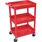 Luxor STC111 24 x 18" Three Shelf Heavy-duty Utility Cart (Red)