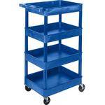 Luxor STC1111 24 x 18" Four Shelf Heavy-duty Utility Cart (Blue)