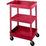 Luxor STC121 18 x 24" Three Shelf Heavy-duty Utility Cart (Red)