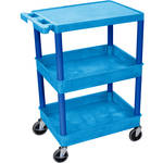 Luxor STC211 24 x 18" Three Shelf Heavy-duty Utility Cart (Blue)