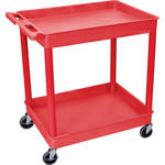Luxor TC11 32 x 24" Two Shelf Heavy-duty Utility Cart (Red)