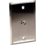 TecNec WPL-1107 Stainless Steel 1-Gang Wall Plate with Female Coax Barrel Connector