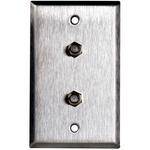TecNec WPL-1108/R Stainless Steel Wall Plate with (2) Female Coax Connectors (Recessed)