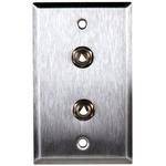 TecNec WPL-1110 Stainless Steel 1-Gang Wall Plate with 2 1/4" TRS Phone Jacks
