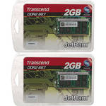 Transcend 4GB (2x2GB) SO-DIMM Upgrade Kit for Notebook