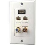Pyle Pro PHDM2RJRF1 HDMI, Mono RCA, Coaxial, Dual Ethernet Wallplate