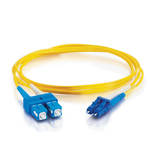 CablesToGo 100' (30m) LC/SC Plenum-Rated Duplex 9/125 Single-Mode Fiber Patch Cable (Yellow)