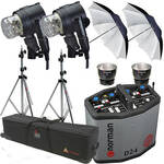 Norman D24R Pack, 2- IL2500 Head/Reflector, Stands, Umbrellas, Case Kit (115VAC)