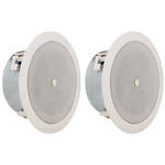 Atlas Sound FAP42TC-UL2043 - Low Depth 4" 70V Ceiling and Wall Mount Speaker (Pair)