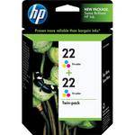 HP / Hewlett Packard 22 Twinpack Tri-color Inkjet Print Cartridges