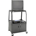 Advance PIXMate PM7C-54J Adjustable Wide Base A/V Cart w/ Cabinet (22 x 32 x 54")