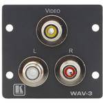 Kramer WAV-3 Wall Plate Insert - 3 RCA (Gray)