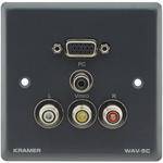 Kramer WAV-5C Passive Wall Plate - 15-Pin HD Breakout, 3.5mm & 3 RCA 
