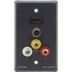 Kramer WAV-5HDMI Passive Wall Plate - HDMI, S-Video & 3 RCA (Gray)