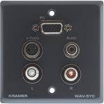 Kramer WAV-5YC Passive Wall Plate - 15-Pin HD, 3.5mm, S-Video, Dual RCA 