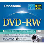 Panasonic 5-Pack Single-Sided 1.4GB 8cm DVD-RW for DVD Camcorders