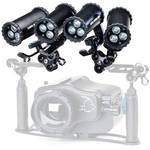 Nocturnal Lights SLX 800i Quad Video Light Package w/ Ball Joint Adapters & Triple Ball Clamps