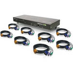 Iogear 8-Port USB PS/2 Combo KVMP Switch With PS/2 KVM Cables