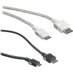 Flip Video HDMI to Mini HDMI Cables - Black 2.0' and White 6.5'