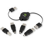 Emerge Technologies ReTrak Retractable USB 2.0 Cable with 4 Adapter Tips