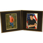 B. Oshrin Double 4x6" Folio (Gold Lines)