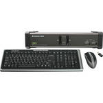 Iogear 2-Port DVI KVMP Switch with Cables, Wireless Keyboard, and Wireless Mouse