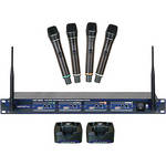 VocoPro UHF-5805 4 Channel UHF Rechargeable Wireless Microphone System