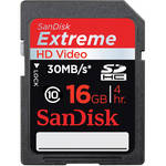 SanDisk 16GB SDHC Memory Card Extreme Class 10