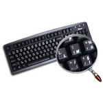 Royal Galaxy French Transparent Keyboard Sticker Set (Transparent/White)
